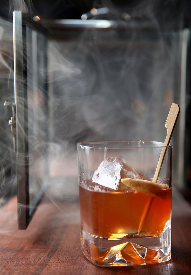 Smoked Old Fashioned at Haywire in Plano, Texas on Thursday, Nov. 30, 2017. (Rose Baca/The...