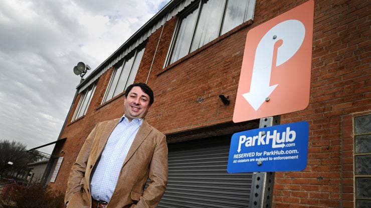 ParkHub founder, chairman and CEO George Baker outside the company's offices in Dallas in 2021.