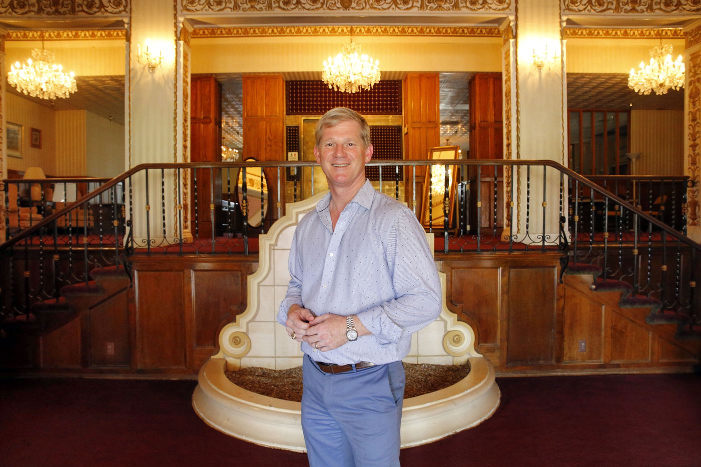 Developer Jim Lake Jr. posed in the lobby of the Ambassador Hotel in June 2016. He was...