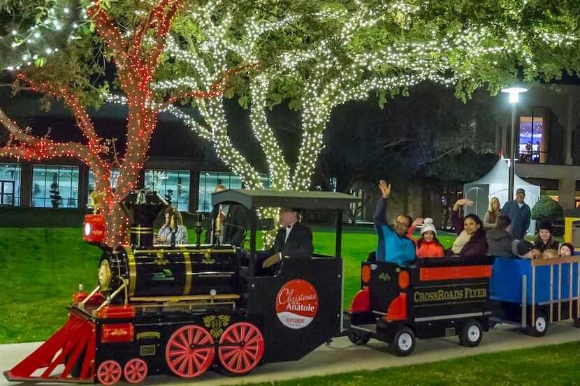 Peppermint Park at the Anatole includes a trackless train.