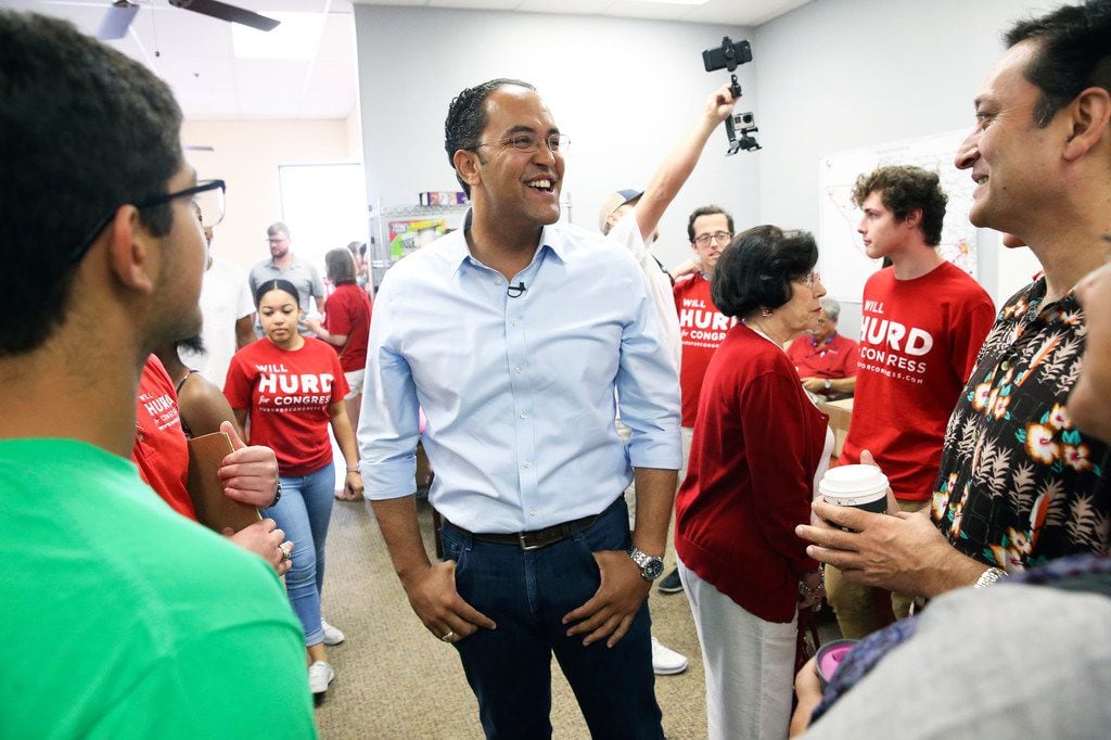 U.S. Congressman Will Hurd greets supporters at his northside headquarters on August 4, 2018. 