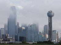 Downtown Dallas during a dense foggy morning on Monday, Nov. 7, 2022.