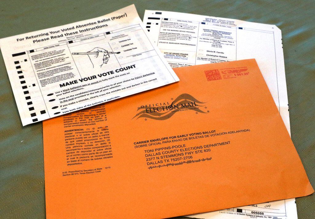 Annette and Steve Perkins, both 70, are among dozens of potential victims of voter fraud in this election cycle. This is the ballot Steve received in the U.S. mail at his home in Grand Prairie, Texas. They both received Dallas County ballots in the mail that they did not request. Gloria filled it out and left it on her doorstep for the mailman. But she found out later that someone might have fraudulently tampered with it, because the county elections office said someone marked himself or herself as a witness on her ballot as "Jose Rodriguez" but she doesn't know anyone by that name. The same name has been appearing on elderly people's ballots across West Dallas and Grand Prairie this election cycle, prompting concerns of widespread voter fraud. Photo taken on Thursday, April 27, 2017.