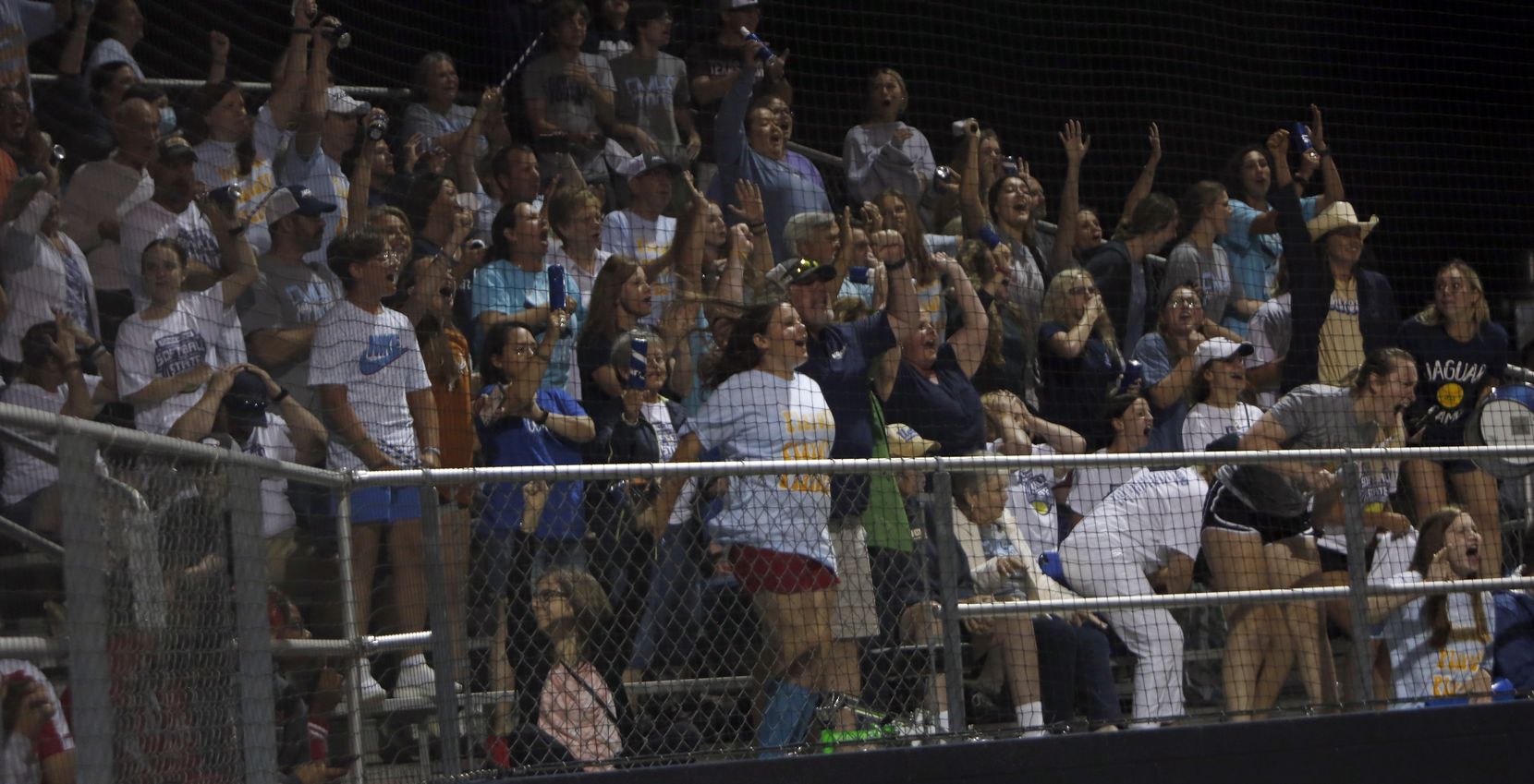 A large contingent of Flower Mound fans vocalized their support for the Lady Jaguars in the...