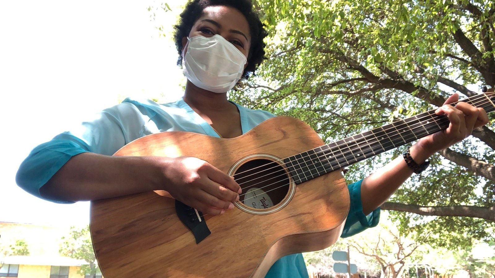 VNA Hospice music therapists perform front porch concerts for critically ill patients while they are not allowed close-contact visitors. Therapists also post regular music sessions on the VNA Facebook page.