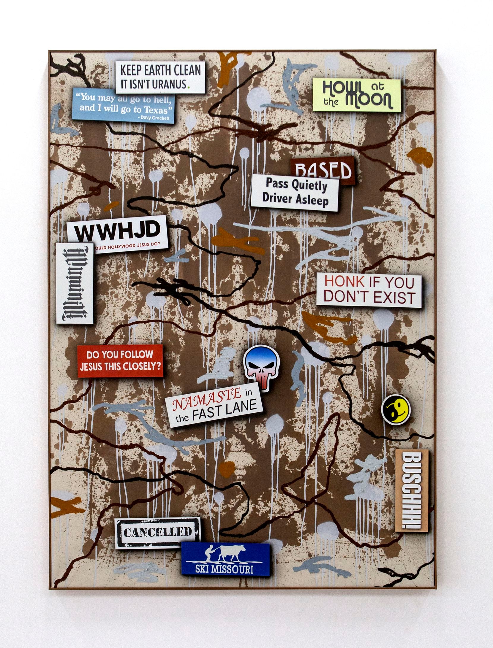 Josh Reames' "Based," a 2020 oil-and-acrylic-on-canvas painting, is among the works at...
