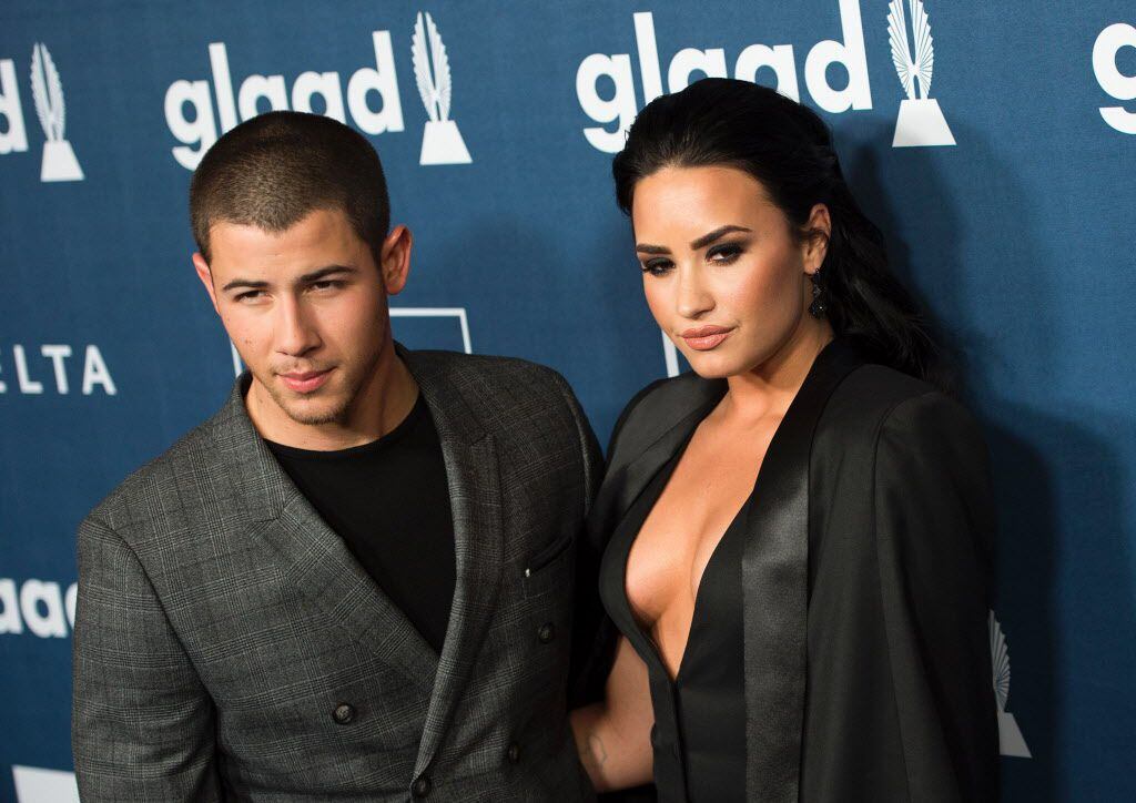 Recording artists Nick Jonas  and Demi Lovato attended the 27th annual GLAAD Media Awards in...