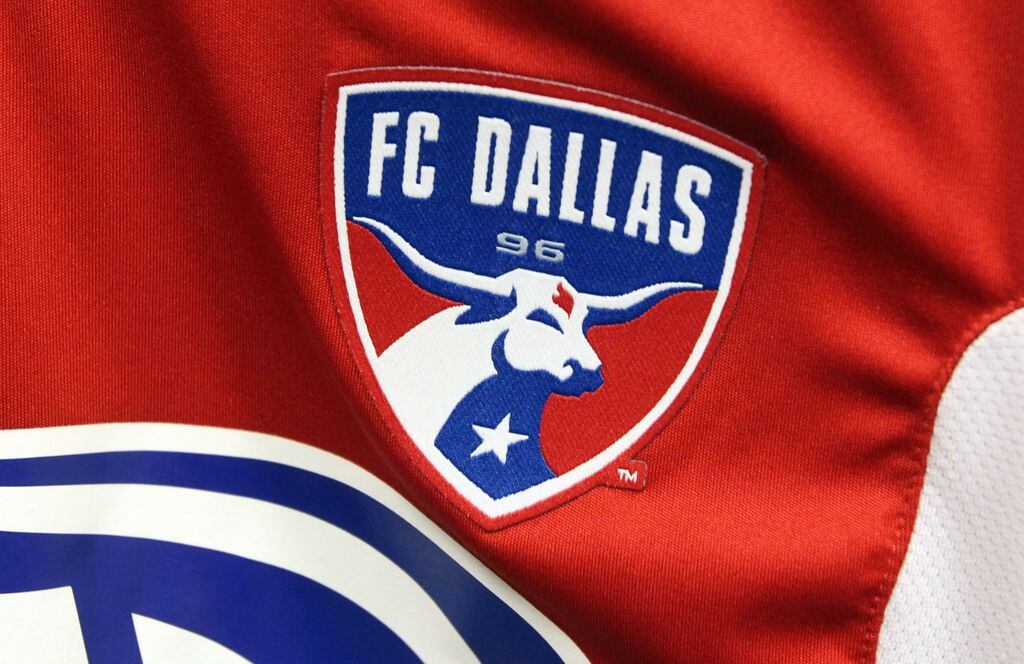 The team logo on the Adidas game jersey for the FC Dallas swag project photographed on Thursday, July 4, 2013.