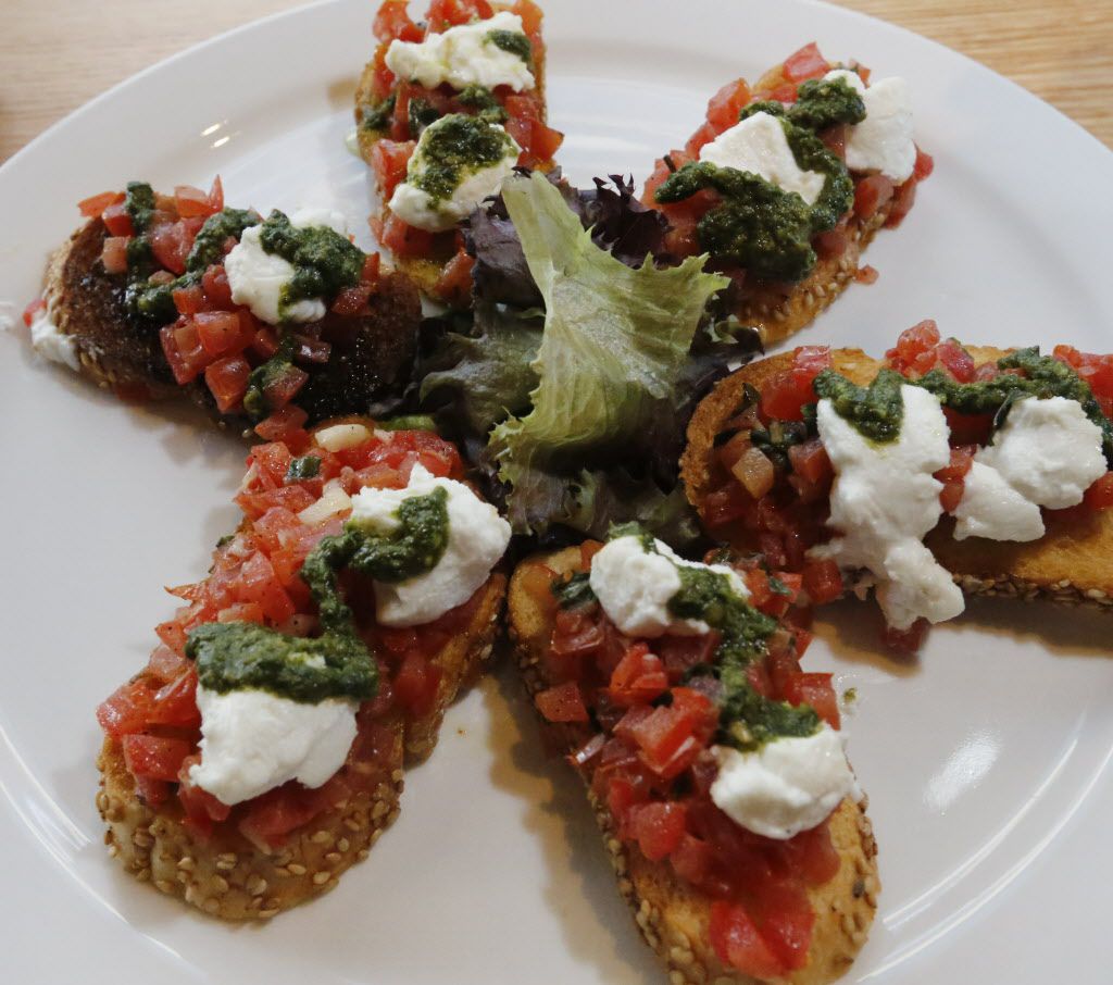 Bruschetta, an appetizer from the lunch menu photographed Monday December 14, 2015, at the...