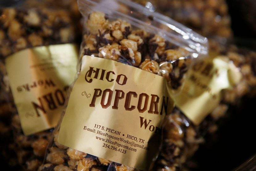 Chocolate Caramel Buzz popcorn for sale at Hico Popcorn Works in Hico.