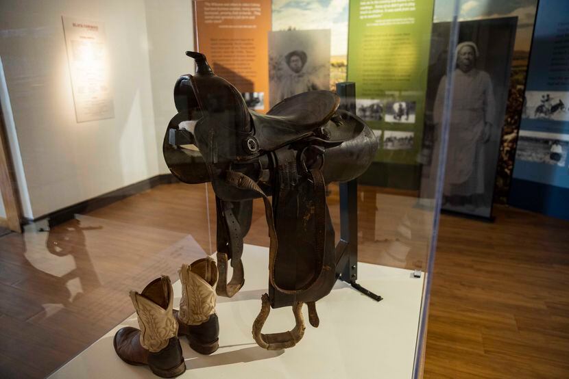 The “Black Cowboys: An American Story” exhibit during its opening day on Saturday at the...