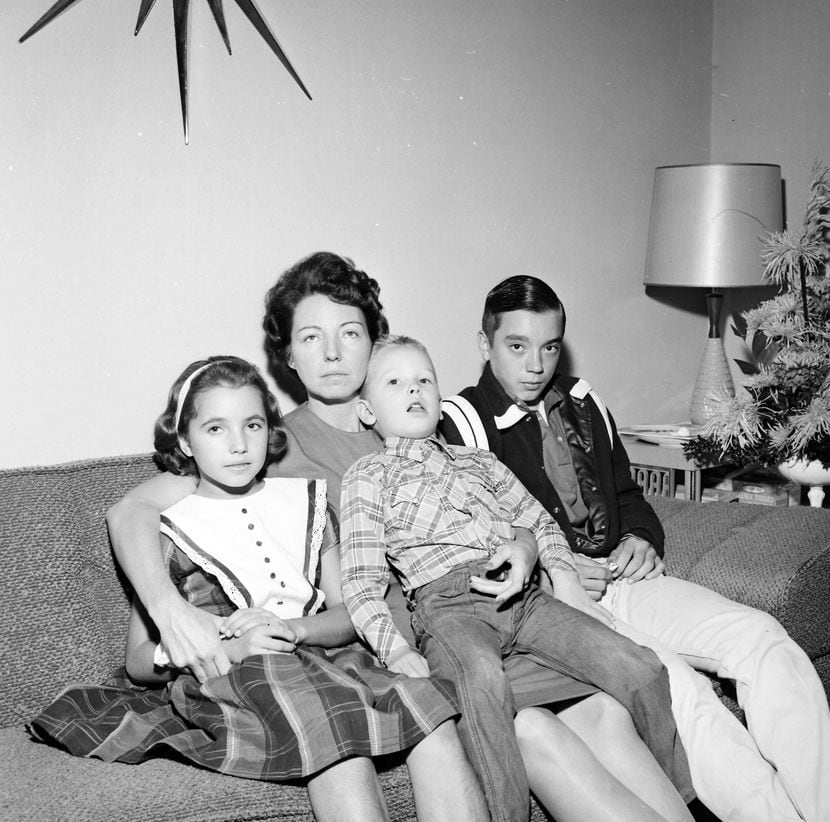 Marie Tippit and her children, Brenda, Curtis and Charles Allan, the day after J.D. Tippit...