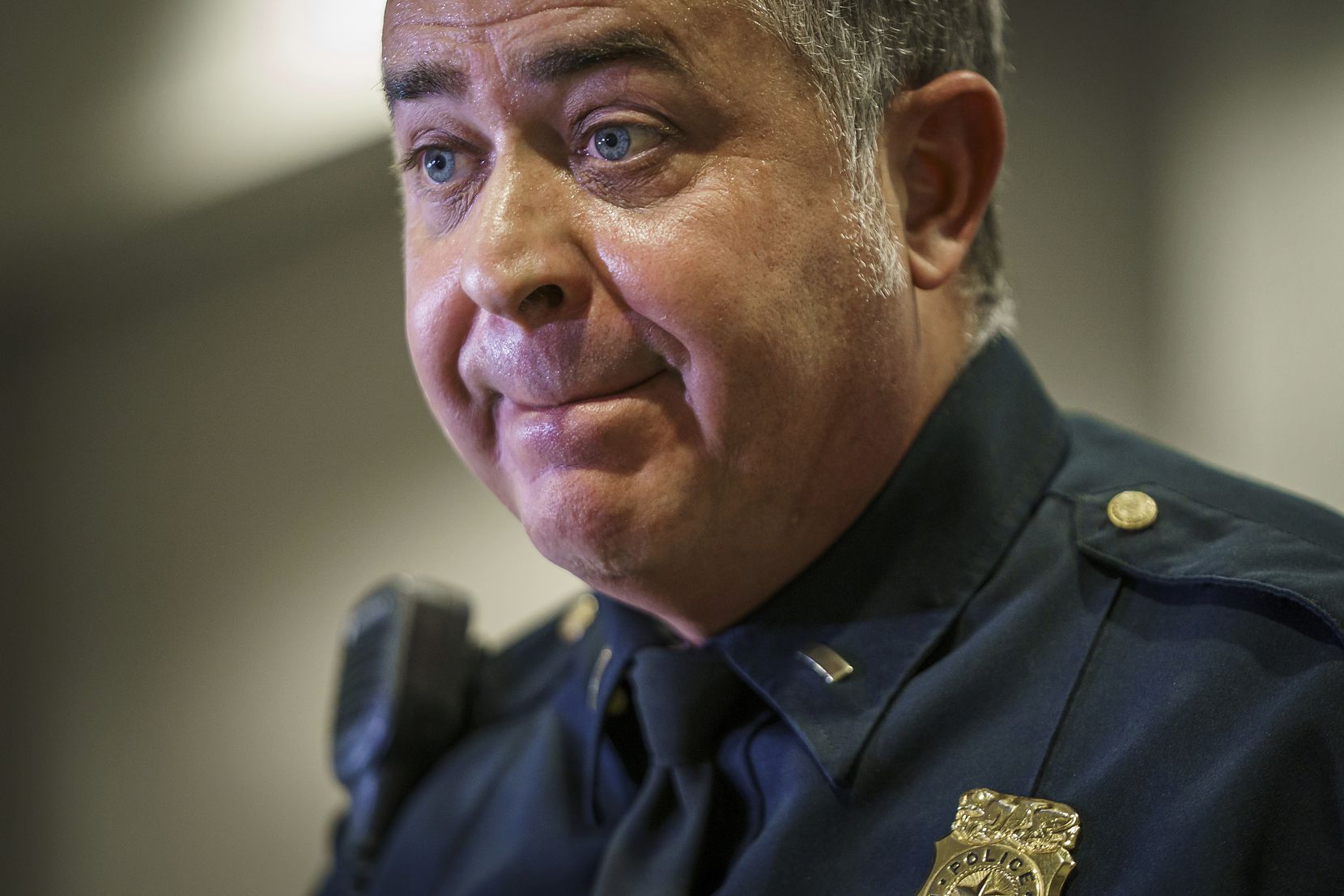 Fort Worth police Lt. Brandon O'Neil addresses a news conference regarding the shooting of...
