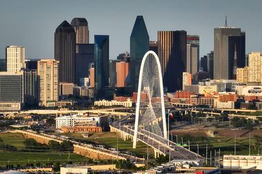 An aerial view of downtown Dallas