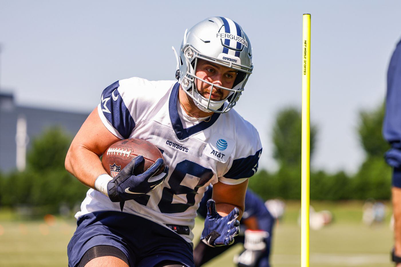 Dallas Cowboys tight end (48) Jake Ferguson during a Cowboys rookie minicamp at The Star in...