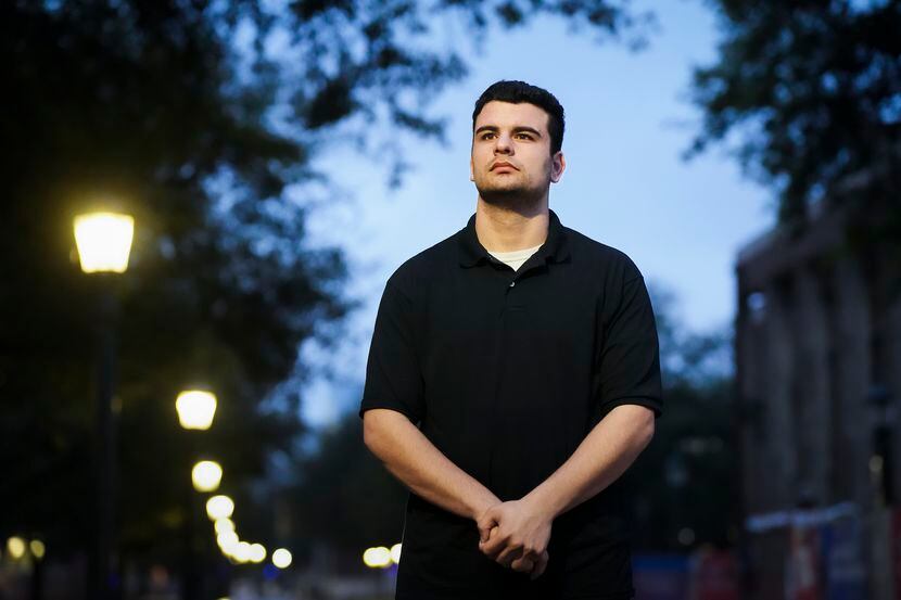 Saul Malek, 25, a recovering gambling addict and master's student at SMU in clinical mental...