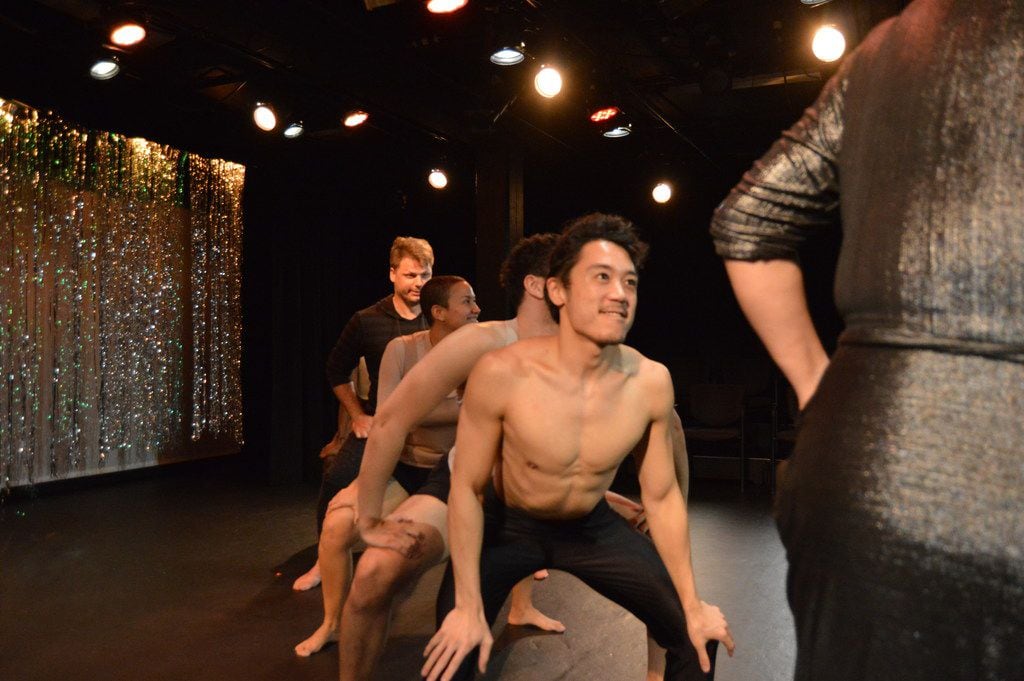 Christopher Lew (center) is one of the beauty pageant contestants in Very Good Dance Theatre's The 1st Annual Gay Show at the Festival of Independent Theatres.