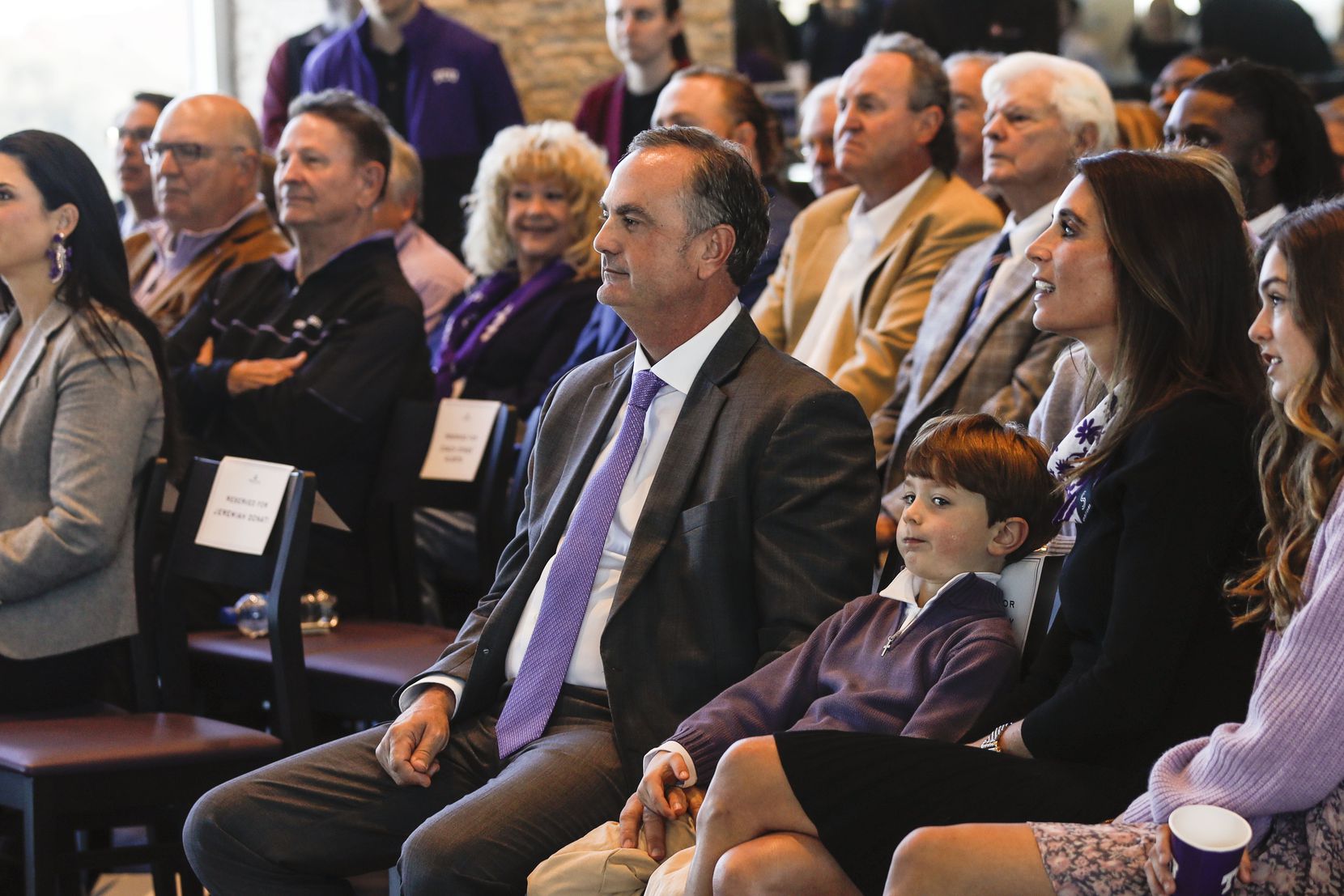 Texas Christian University's head football coach, Sonny Dykes, speaks at a news conference for the first time at Amon G. Carter Stadium in Fort Worth on Tuesday, Nov. 30, 2021. Dykes was formerly introduced as the new head coach of Texas Christian University's football team during the news conference.