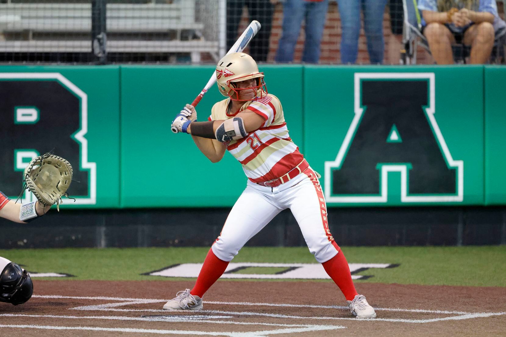 South Grand Prairie’s Adriana Mountcastle (21) bats against Allen during the fifth inning of...