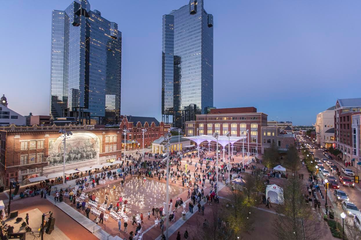 Sundance Square Plaza in Fort Worth is one of the area's most popular tourist destinations.