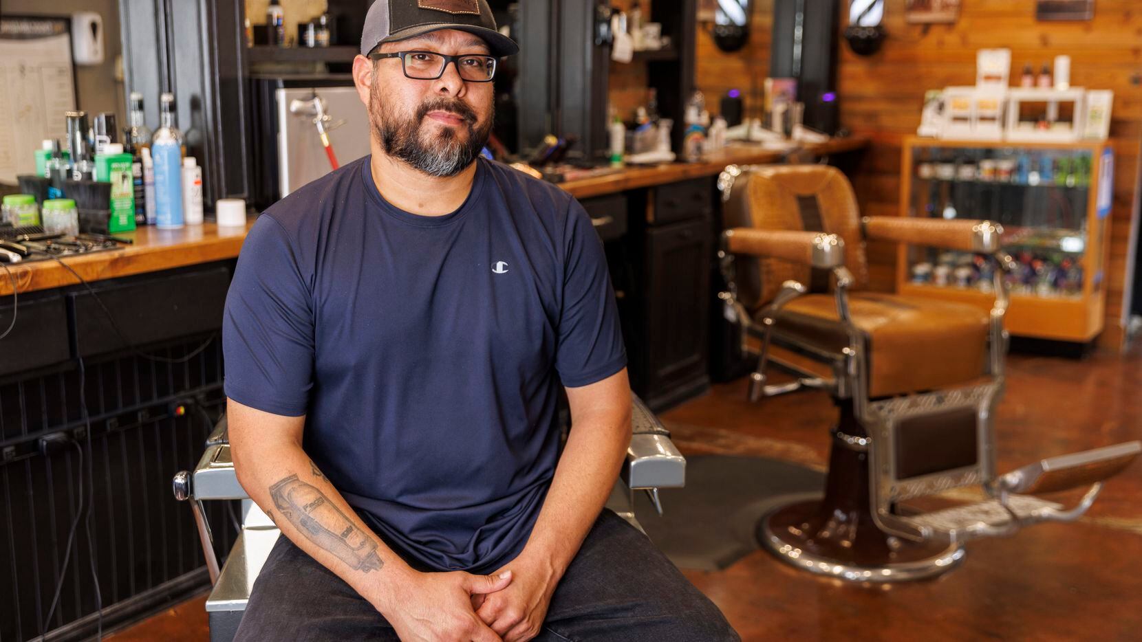 Owner Benjamin Salas pictured at Kutz N Fadez on Wednesday, May 24, 2023, in McKinney,...