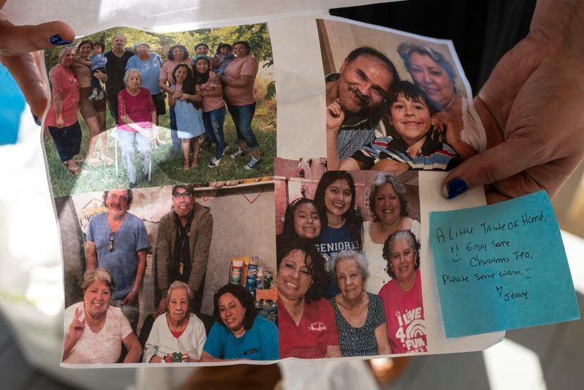 La familia de Patricia Muñoz colgó este collage de imágenes de ella y su familia en su...
