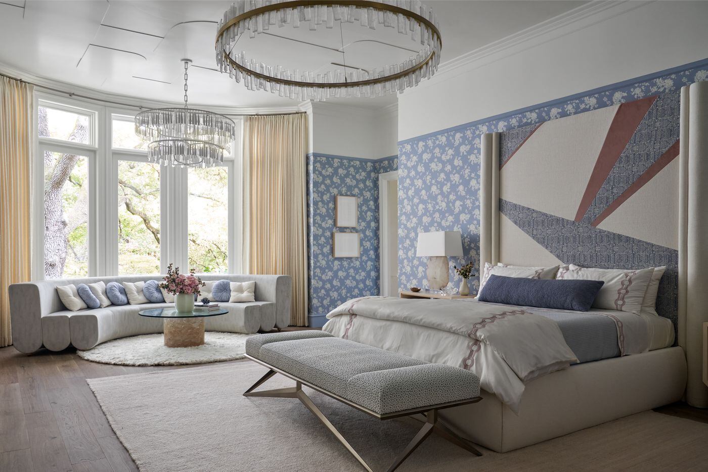 The primary bedroom in the 2022 Kips Bay Decorator Show House Dallas was designed by Natasha...
