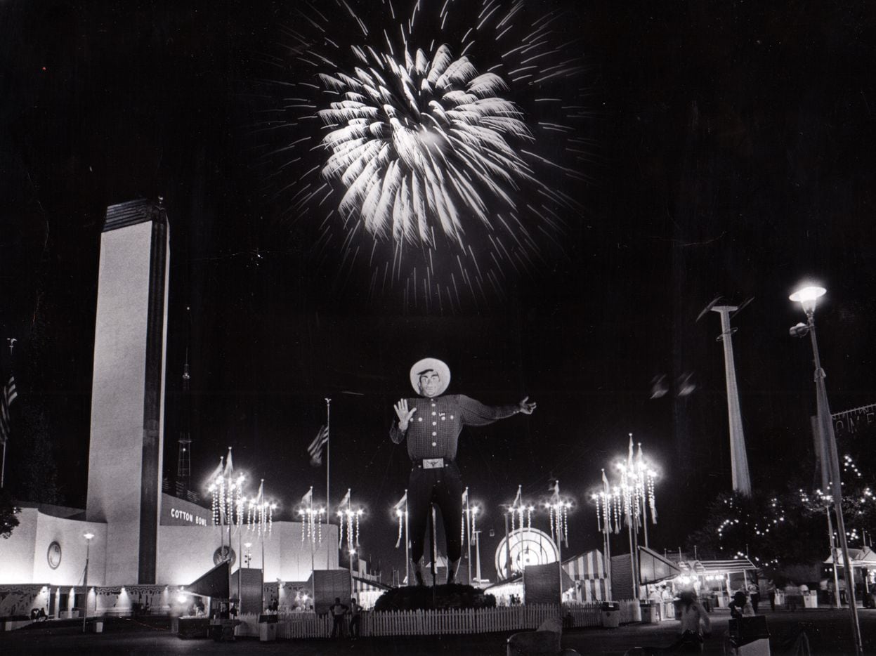 Big Tex and fireworks in 1974