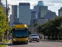 A DART bus moves along route 81 from downtown Dallas to Mockingbird Station Monday. Beginning Jan. 24, the transit agency promises a much-improved bus network.