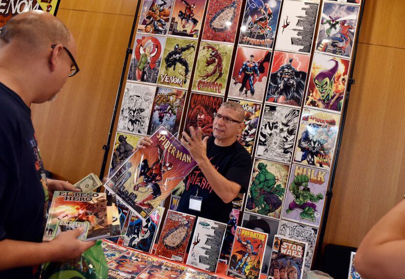 Marvel and DC artist Sam de la Rosa greeted comic book during the Texas Latino Comic Con. De...