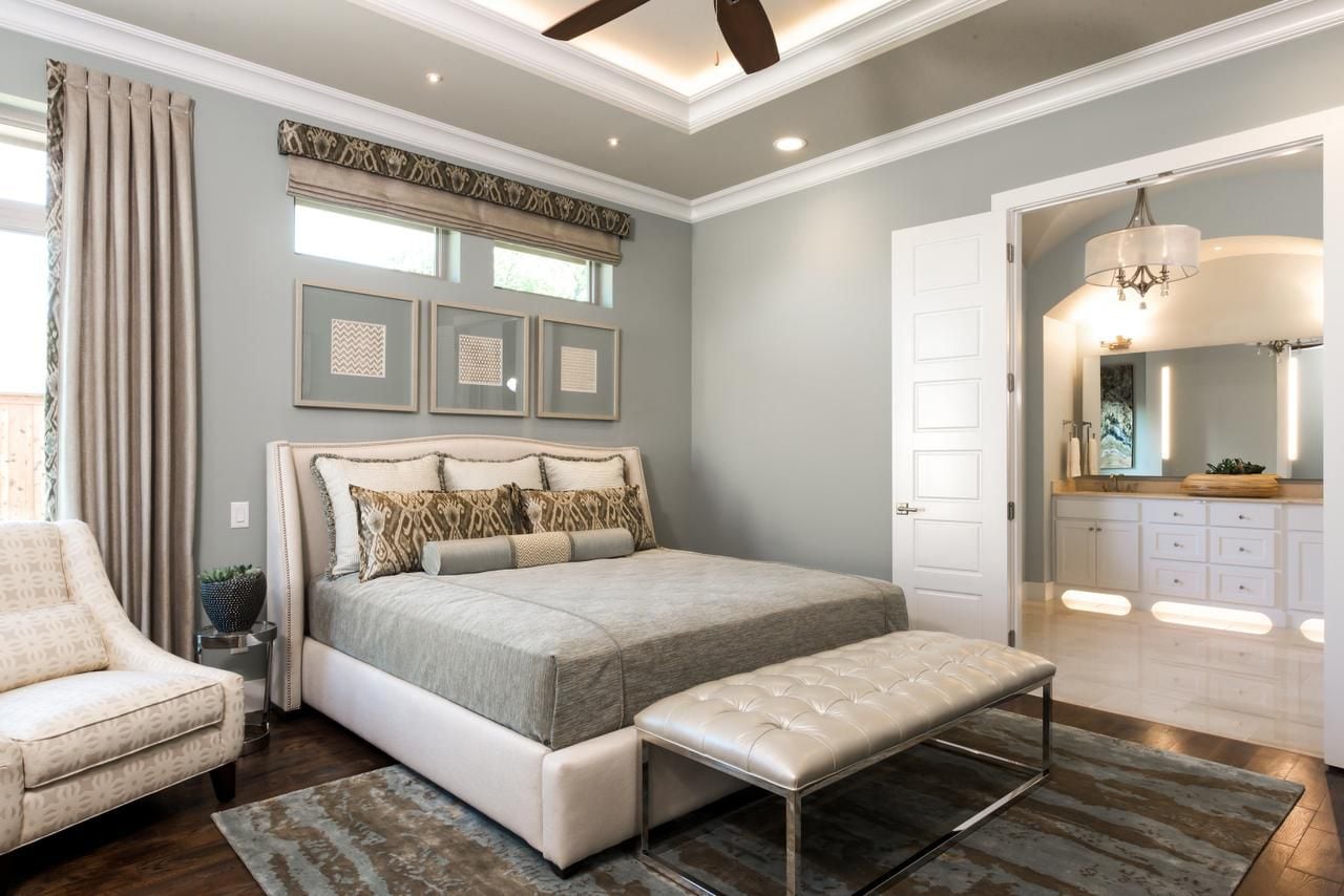 
Barbara Gilbert wanted to provide a relaxing master suite where the homeowner of this room...