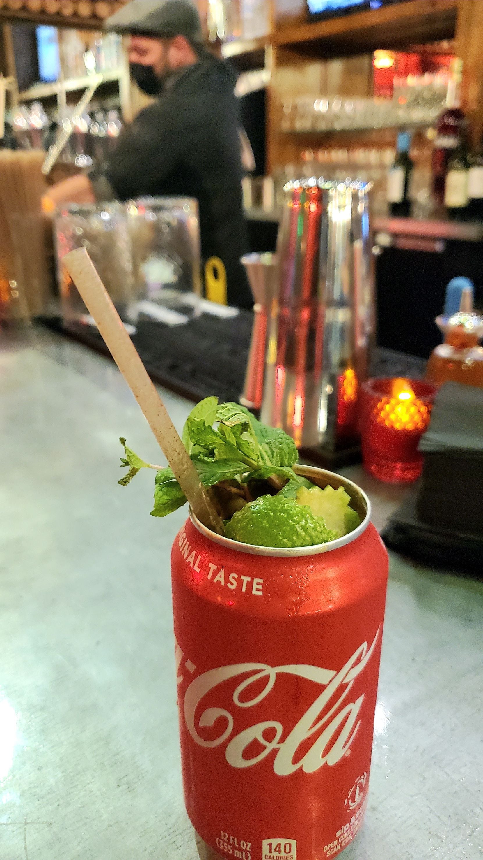 At Chimichurri, Argentina's so-called national drink, the Fernet and Coke, is served in a...