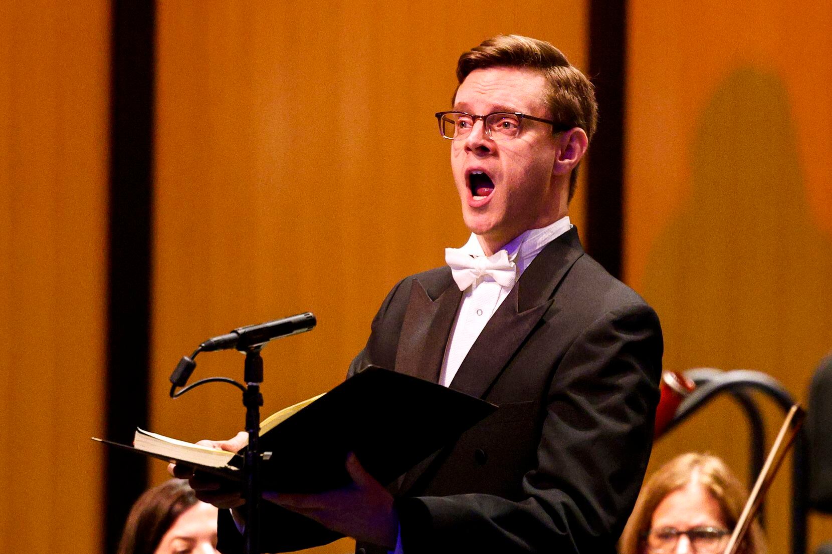 Tenor Steven Soph performs with the Highland Park Chorale and Orchestra at the Moody...