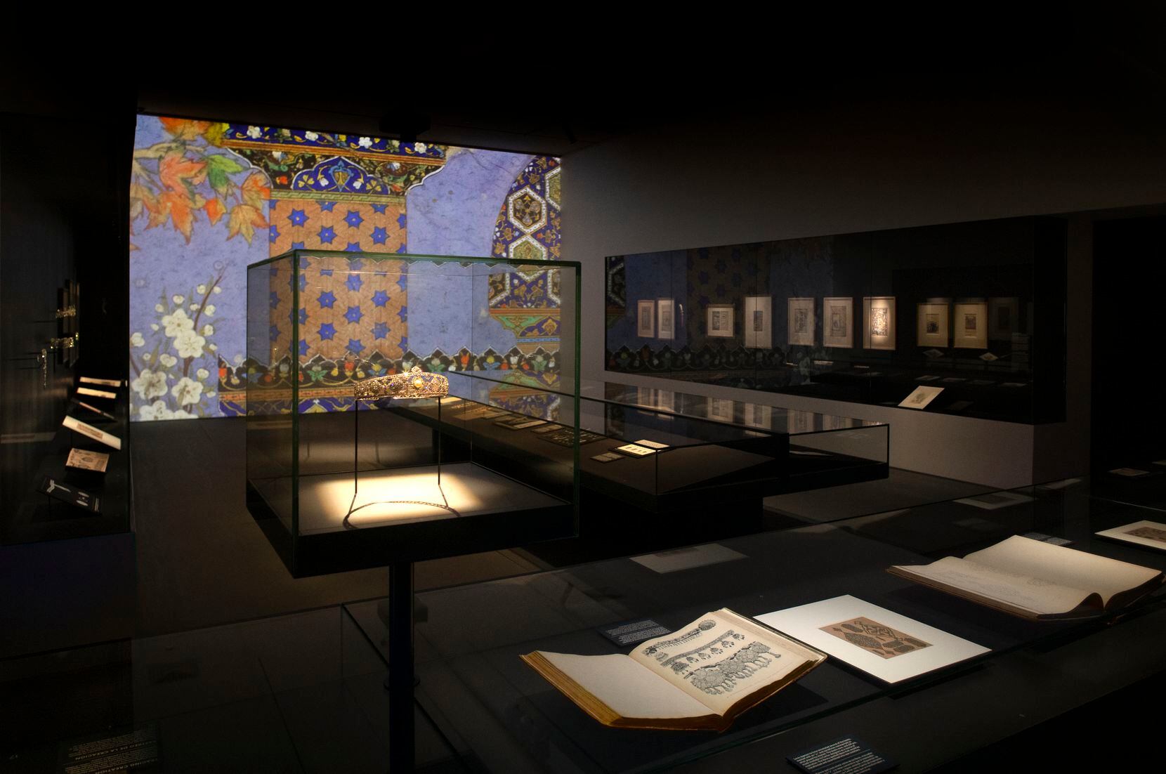 Installation photo of the new exhibition "Cartier and Islamic Art: In Search of Modernity"...