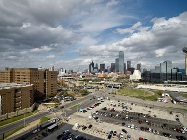 A view of downtown Dallas seen from the Jesse R. Dawson State Jail