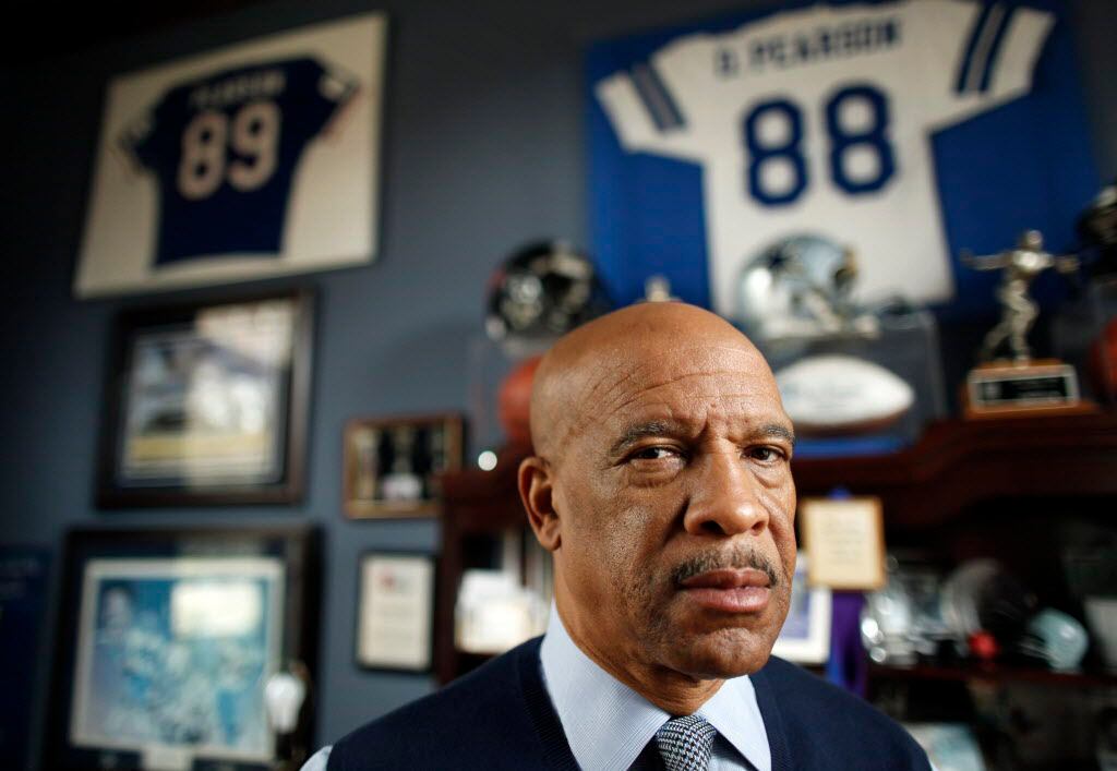 Former Dallas Cowboys receiver Drew Pearson poses for a portrait in his home in Plano on...