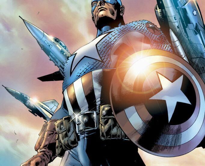 This file image originally supplied by Marvel Comics, shows comic book hero Captain America...