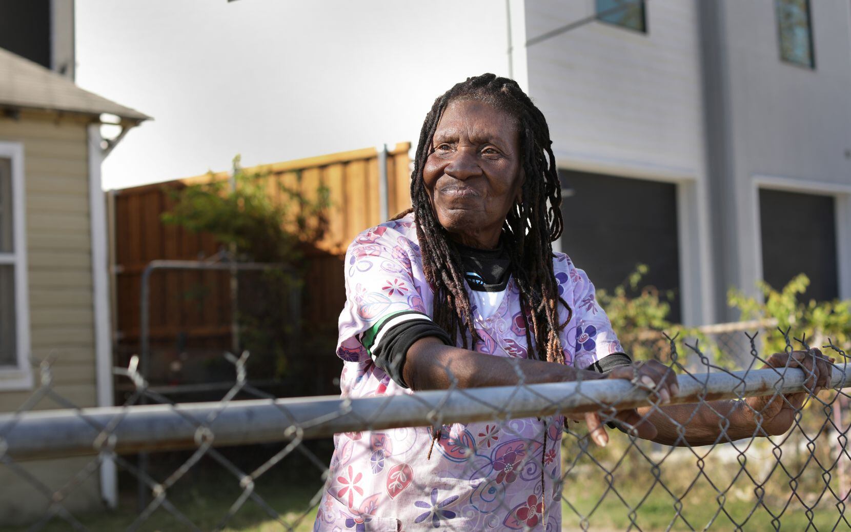 Pearlie Mae Brown, 84, still lives in the same West Dallas neighborhood of Gilbert-Emory...