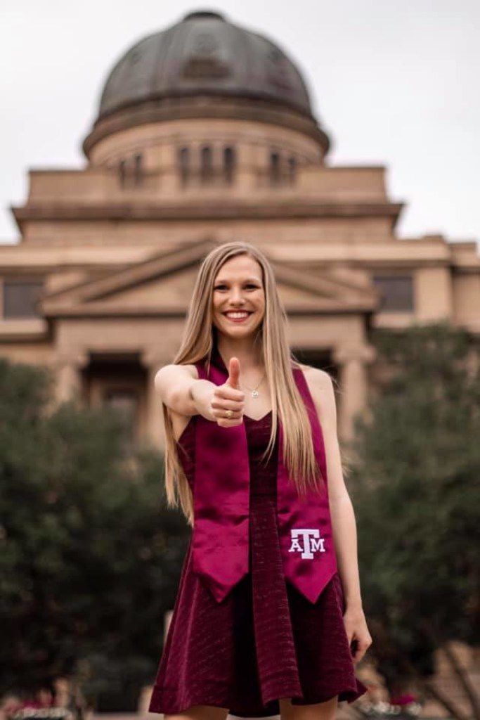Scott Burns'  granddaughter, Shelby Devries, graduated from Texas A&M University. 