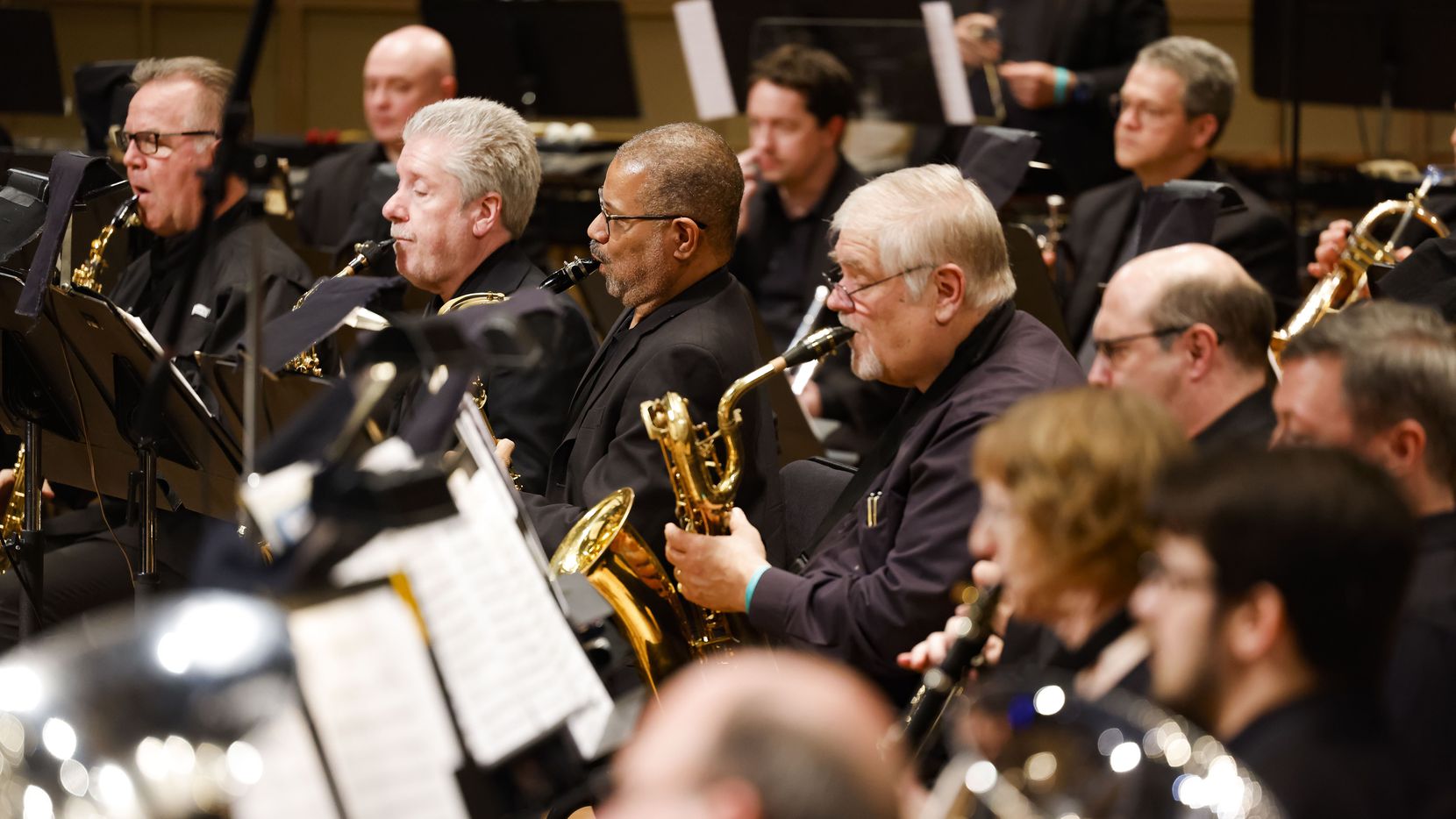 The Dallas Winds, led by Jerry Junkin, artistic director and conductor, perform on Tuesday,...