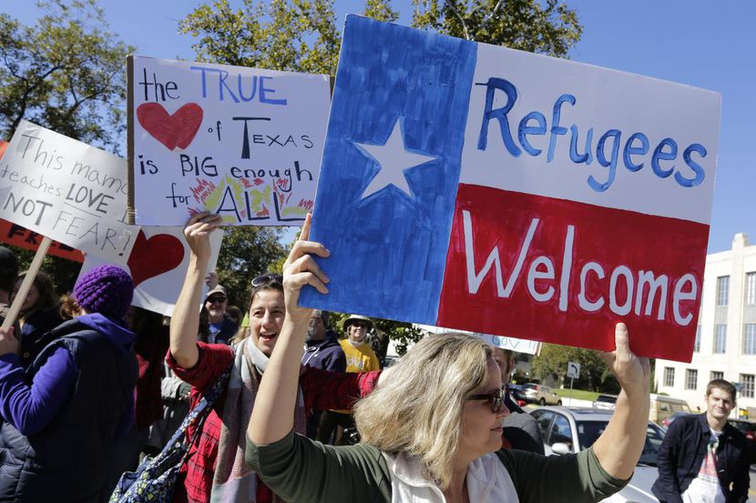 Una manifestación en apoyo a inmigrantes refugiados en Austin, la capital de Texas.