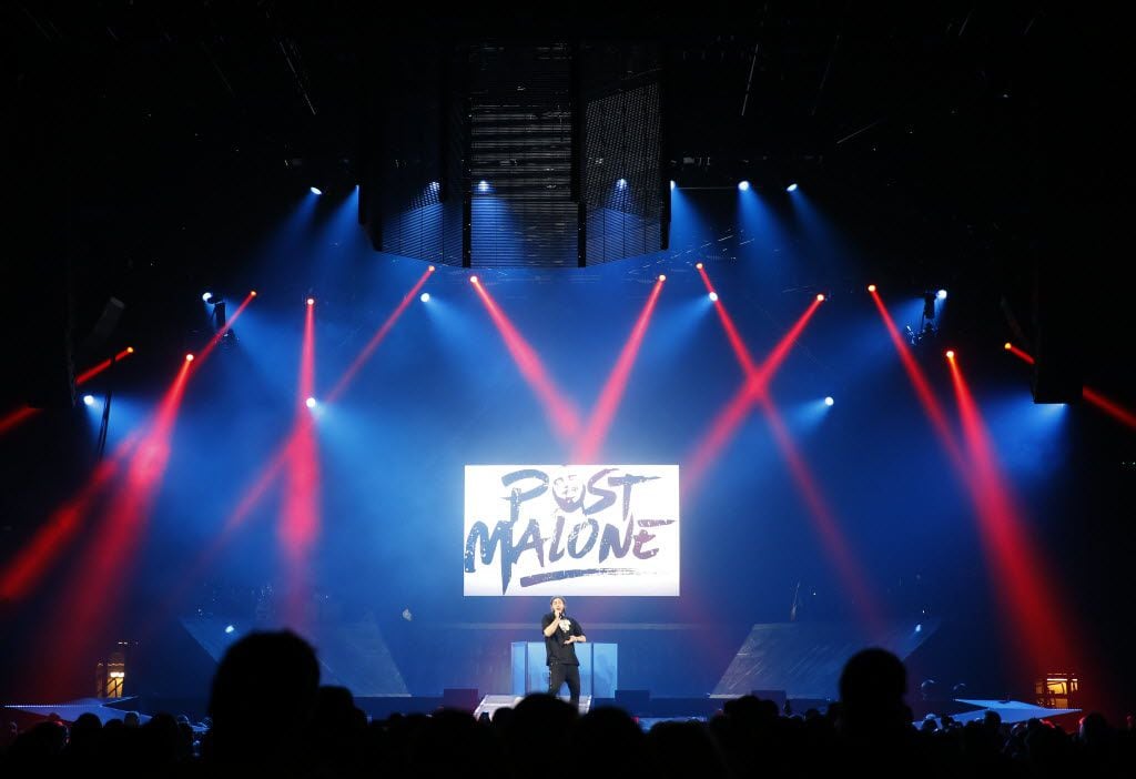 FILE - Post Malone performs at American Airlines Center during Justin Bieber's Purpose World...