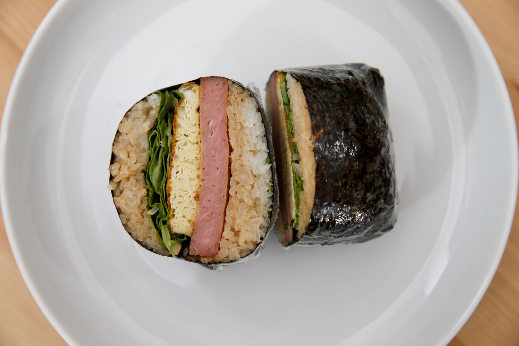 Spam Onigirazu (spam sushi sandwich) at Okaeri Cafe in Richardson 