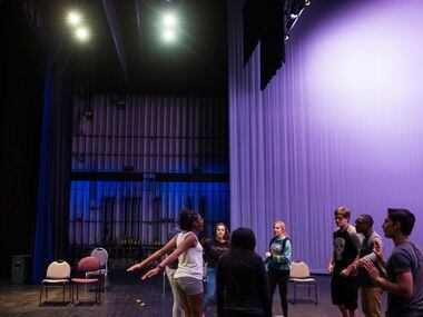 The cast of "Shots Fired" warms up June 30, 2017 at Eastfield College in Mesquite, Texas.