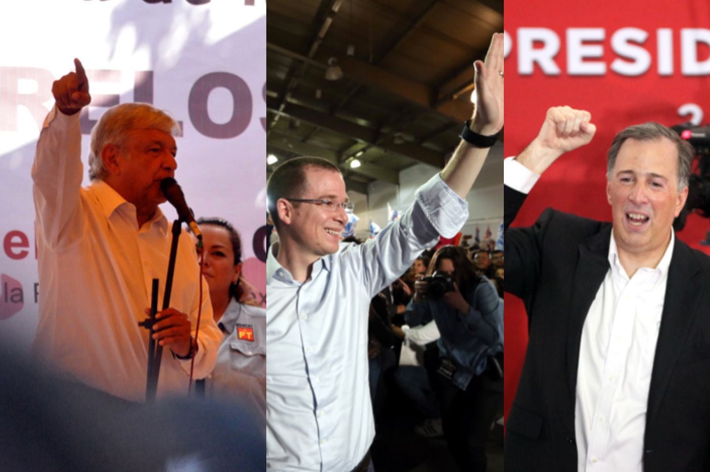 Andrés Manuel López Obrador (left), who has run twice before and is now campaigning as the...