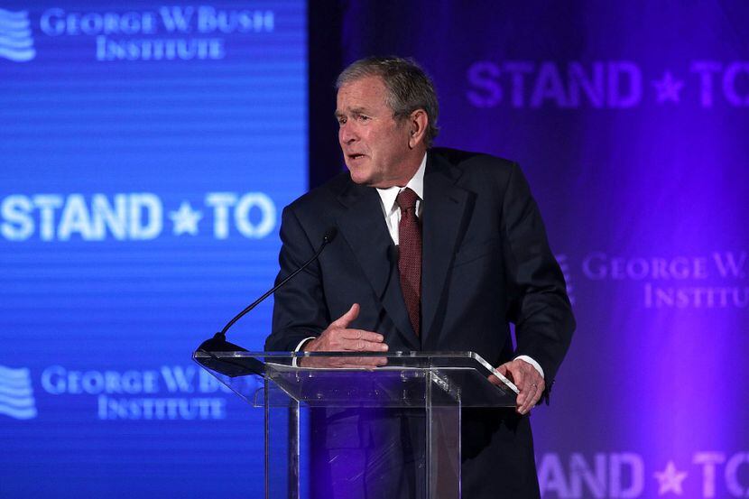 Former President George W. Bush spoke Friday at the U.S. Chamber of Commerce in Washington,...
