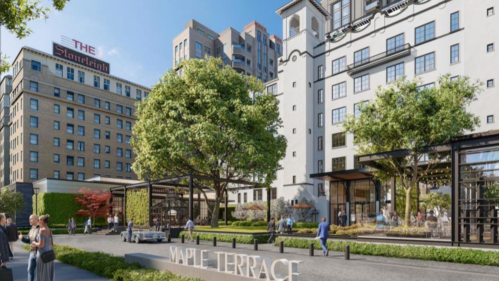Hines is converting the landmark Maple Terrace apartment building into luxury office space.