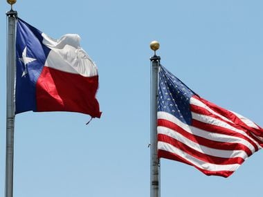 American and Texas flags are flown in Arlington on Monday, July 3, 2017. (David Woo/The...