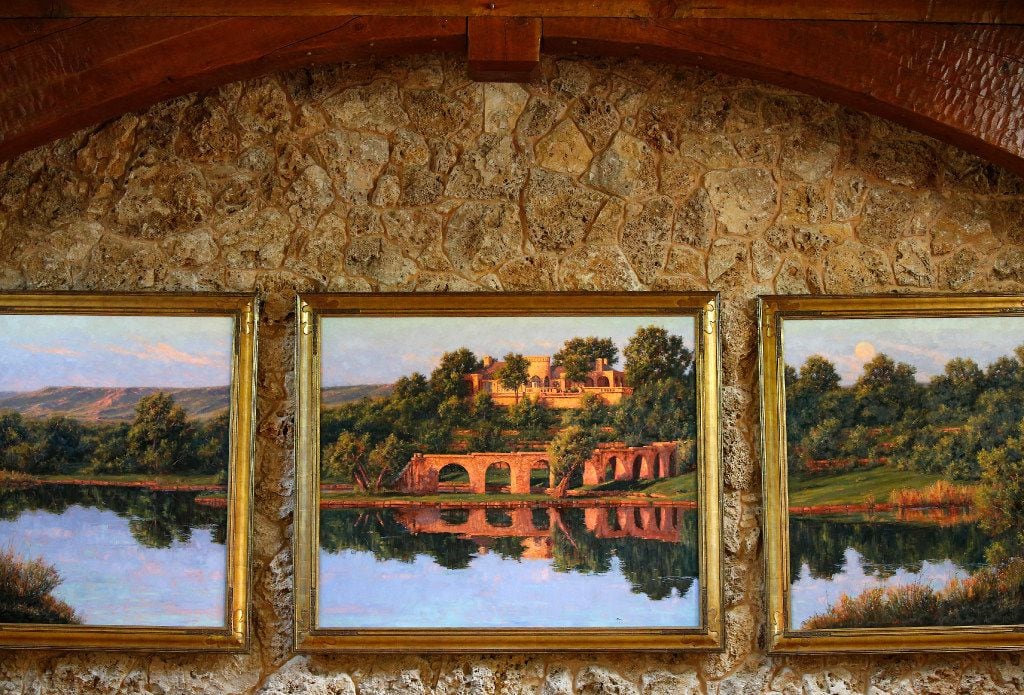 A painting of The Lake House by Kenny McKenna hangs in The Lodge dining room of businessman...