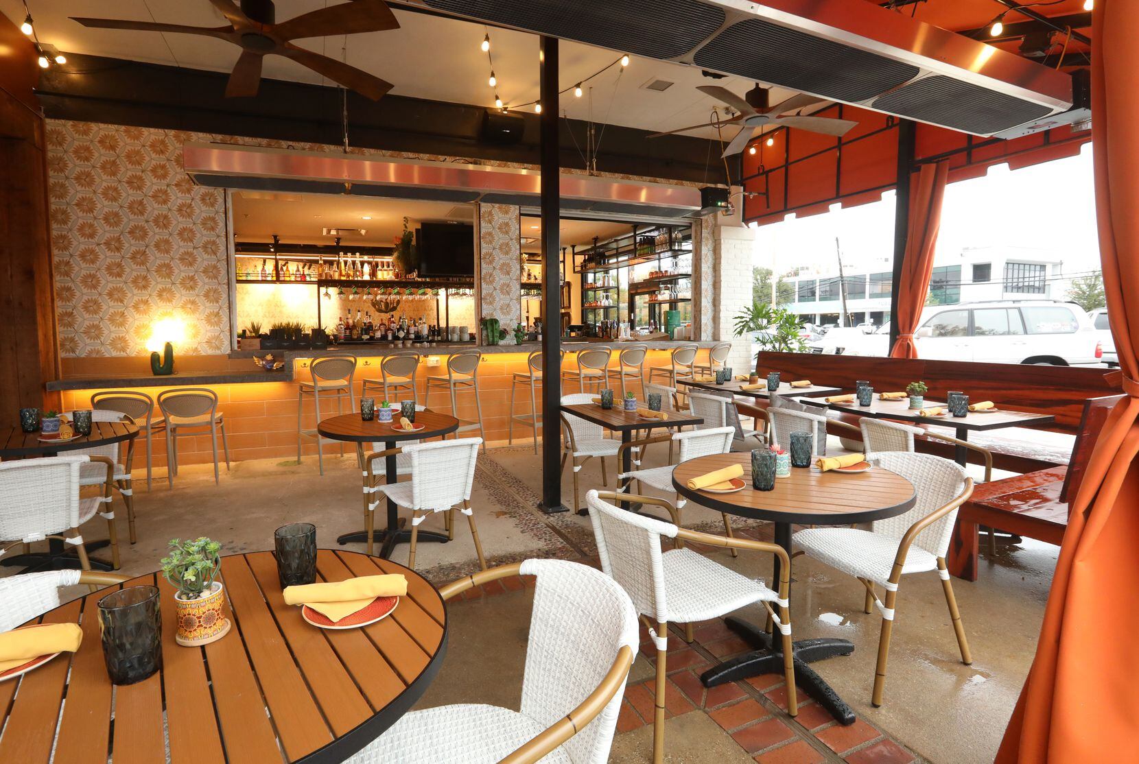 The outdoor dining area at Escondido in Dallas, TX, on Nov 11, 2022. (Jason Janik/Special...